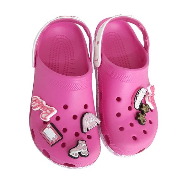 Crocs Classic Barbie Clogs Pink Slip On Comfort Water Shoes Jibbitz Womens 8 - Picture 4 of 8
